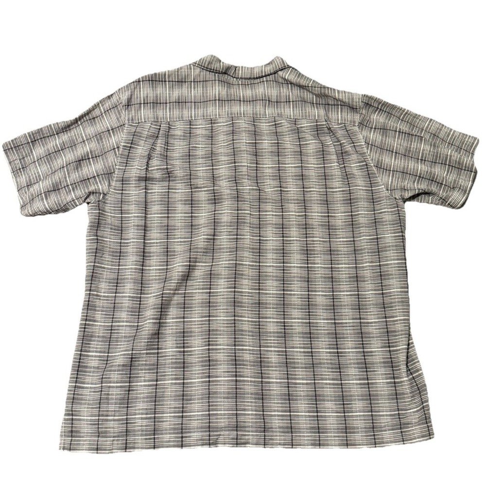 Tommy Bahama Silk Blend Shirt Original Fit Men's XL Gray Plaid Short Sleeve - Picture 10 of 11